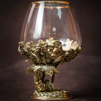 Подарочный бокал для коньяка «Золотая рыбка» с объёмной фигуркой
