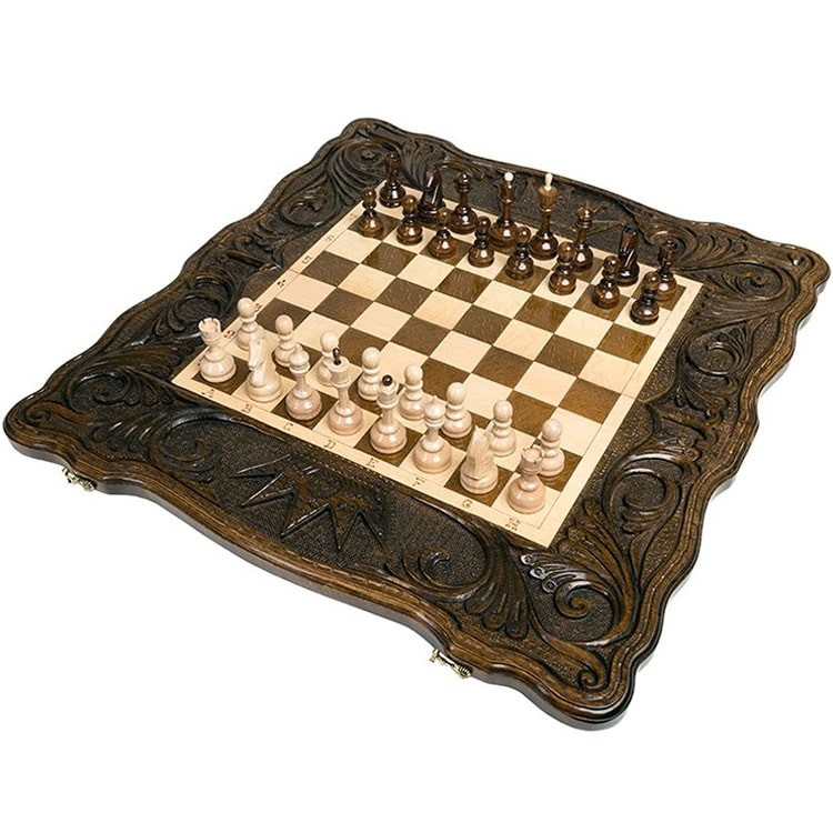 Резные шахматы с нардами «Корона»