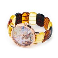Женские наручные часы «Птицы» из балтийского янтаря