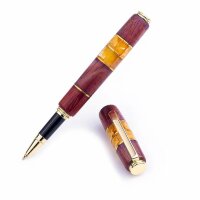 Подарочная письменная ручка «Статус» с янтарём