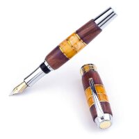 Подарочная перьевая ручка «Стиль» из палисандра и янтаря