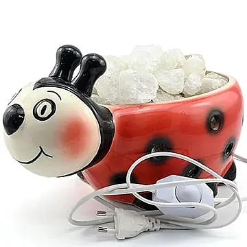 Настольный светильник из каменной соли «Божья коровка» в подарок для детей