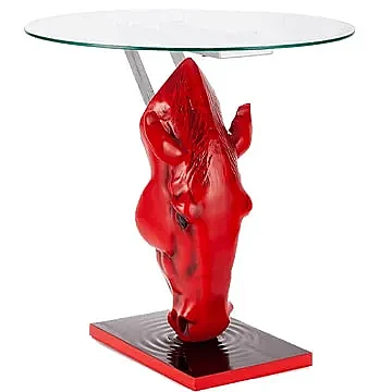 Дизайнерский журнальный столик «Красная лошадь» в подарок мужчине