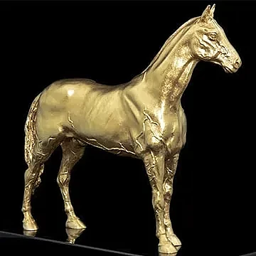 Скульптурная фигурка «Ахалтекинская лошадь» с позолотой 24 k
