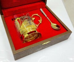 Подстаканник позолоченный &quot;Узор&quot;