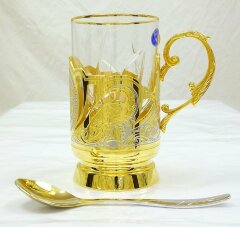 Подстаканник позолоченный &quot;Узор&quot;