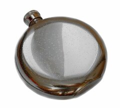 Круглая позолоченная фляжка «Гербовая» для алкоголя