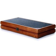 Нарды деревянные подарочные «Волк» из массива дерева с янтарной мозаикой