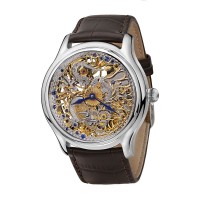 Золотые мужские часы «DRAGON» (белое золото)