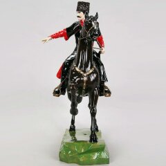 Сувенирная фигурка «Кубанский казак на коне» из искусственного камня