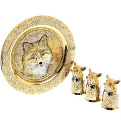 Декоративная тарелка «Лиса» с тремя стопками перевертышами