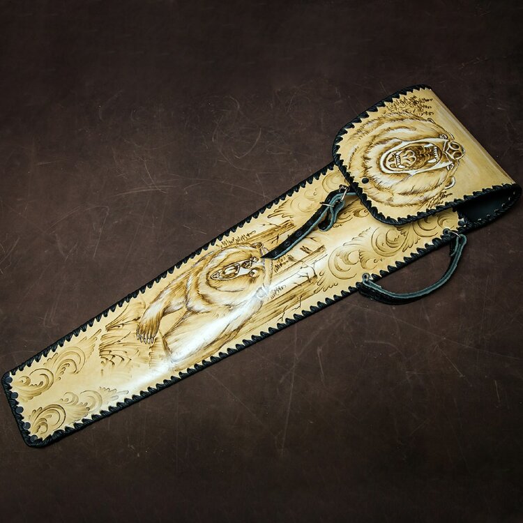 Кожаный футляр для шампуров «Походный» с художественною росписью