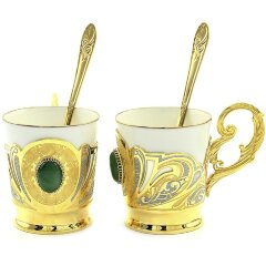 Подарочный кофейный набор «Нефритовый» на подносе