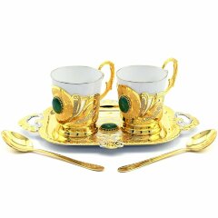 Подарочный кофейный набор «Нефритовый» на подносе