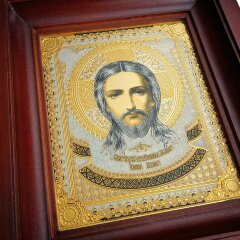 Подарочный складень иконы «Благодатный» с образами Христа и Богородицы