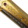 Сувенирное оружие «Русский богатырь» — историческая реплика меча с красной кожей на украшенных ножнах