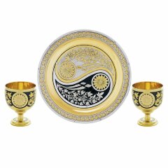 Позолоченный коньячный набор «Монада» на подносе