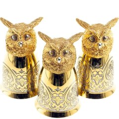 Декоративная тарелка «Филин» с тремя стопками перевертышами