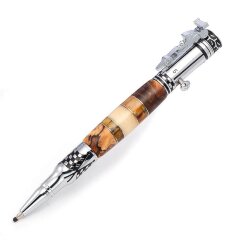 Сувенирная письменная ручка «Формула 1» из капа берёзы и янтаря