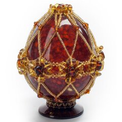 Красивое пасхальное яйцо из янтаря «Лето»