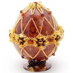 Красивое пасхальное яйцо из янтаря «Лето»