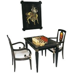 Шахматный гарнитур «Самураи» из морёного дуба и янтаря