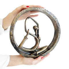 Настенная фигурка йоги для декора «Капотасана» бронзового цвета