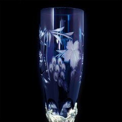 Серебряные бокалы для вина «Адам и Ева» из синего хрусталя Nachtmann