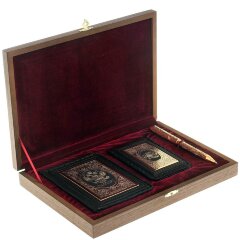 Подарочный набор обложка для паспорта «Герб России» с визитницей и ручкой
