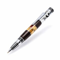 Сувенирная письменная ручка «Драйвер» из дерева венге и янтаря