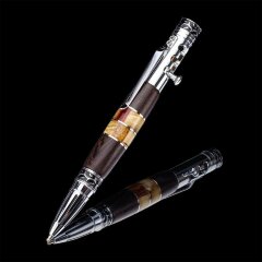 Сувенирная письменная ручка «Драйвер» из дерева венге и янтаря