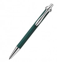 Серебряная ручка роллер (зеленая)