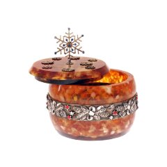 Подарочная шкатулка из янтаря «Зима»