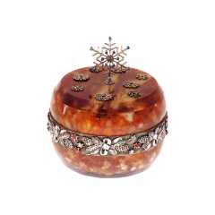 Подарочная шкатулка из янтаря «Зима»