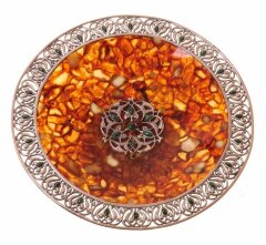 Блюдо для фруктов из янтаря «Восточная сказка»
