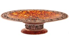 Блюдо для фруктов из янтаря «Восточная сказка»