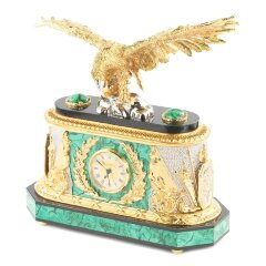 Настольные часы «Орёл» (малахит)