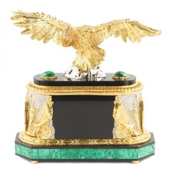 Настольные часы «Орёл» (малахит)