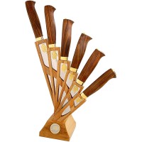 Набор кухонных ножей «Веер» с рукоятью из дуба