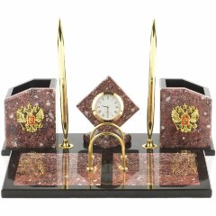 Настольный набор органайзер «Офис» из камня креноид