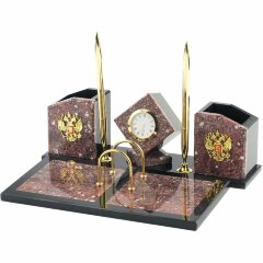 Настольный набор органайзер «Офис» из камня креноид