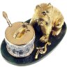 Подарочная медовница «Медведь» на нефрите в футляре