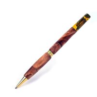 Письменная ручка «Elegant» из карельской берёзы и янтаря