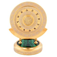 Настольные часы «Вечный календарь» на малахите в подарок руководителю