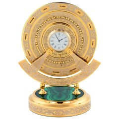 Настольные часы «Вечный календарь» на малахите в подарок руководителю