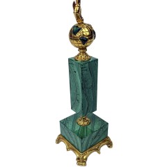 Бронзовая статуэтка «Меркурий» на камне малахит в подарок бизнесмену — символ удачи