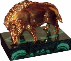 Позолоченная статуэтка «Кабан» в подарок мужчине охотнику