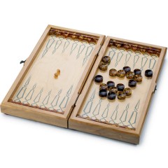 Нарды деревянные маркетри «Герб РФ» с янтарным декором