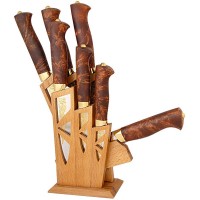 Набор кухонных ножей «Скала» с каменной рукоятью из яшмы