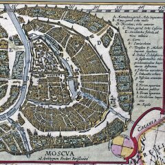 Старая карта в античном багете «Карта России» 1614 г. (копия)